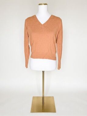 A New Day V-Neck Long Sleeve Knit Sweater Tan Camel Medium